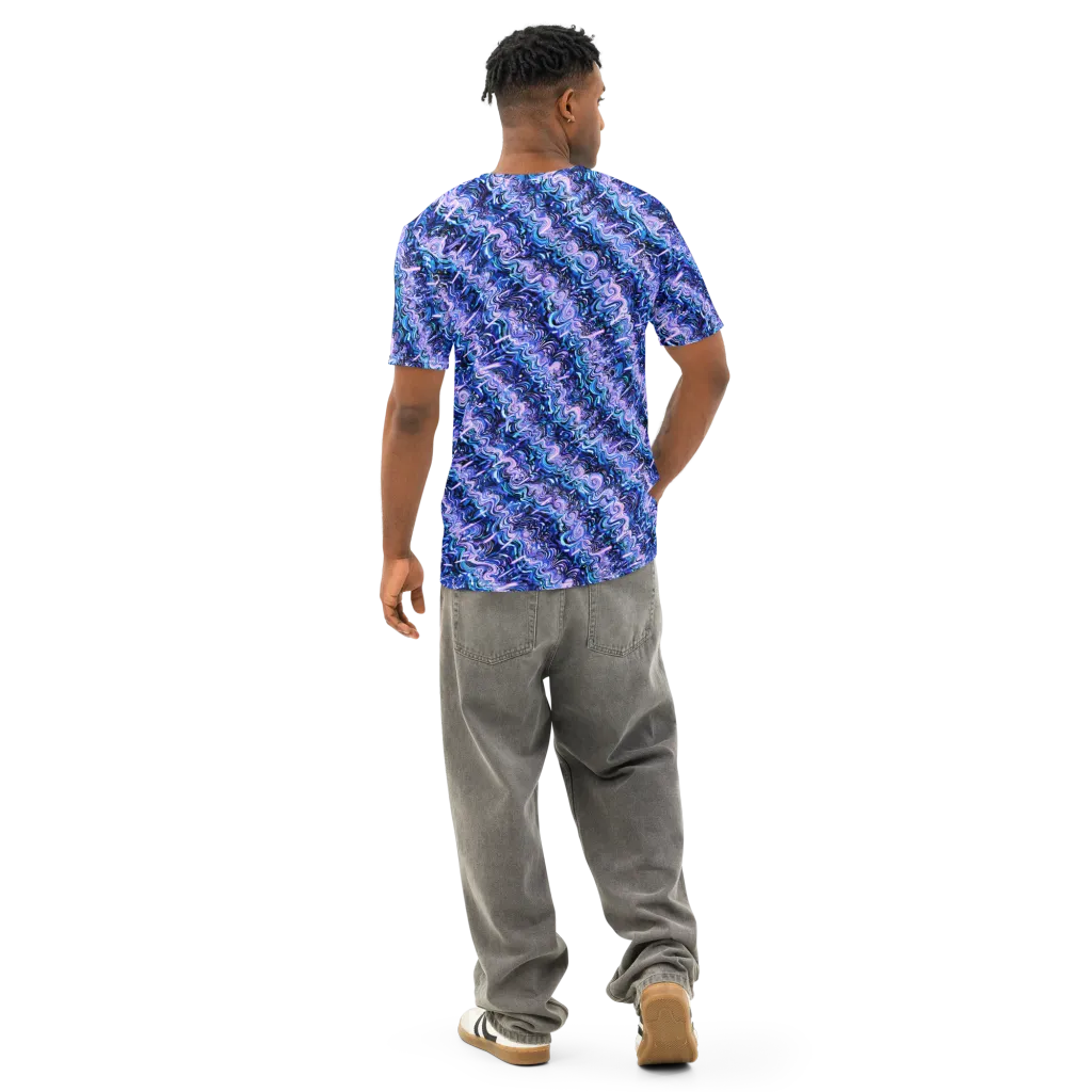 Neon Undertow on Men's Cotton Crew Neck T-Shirt — Back