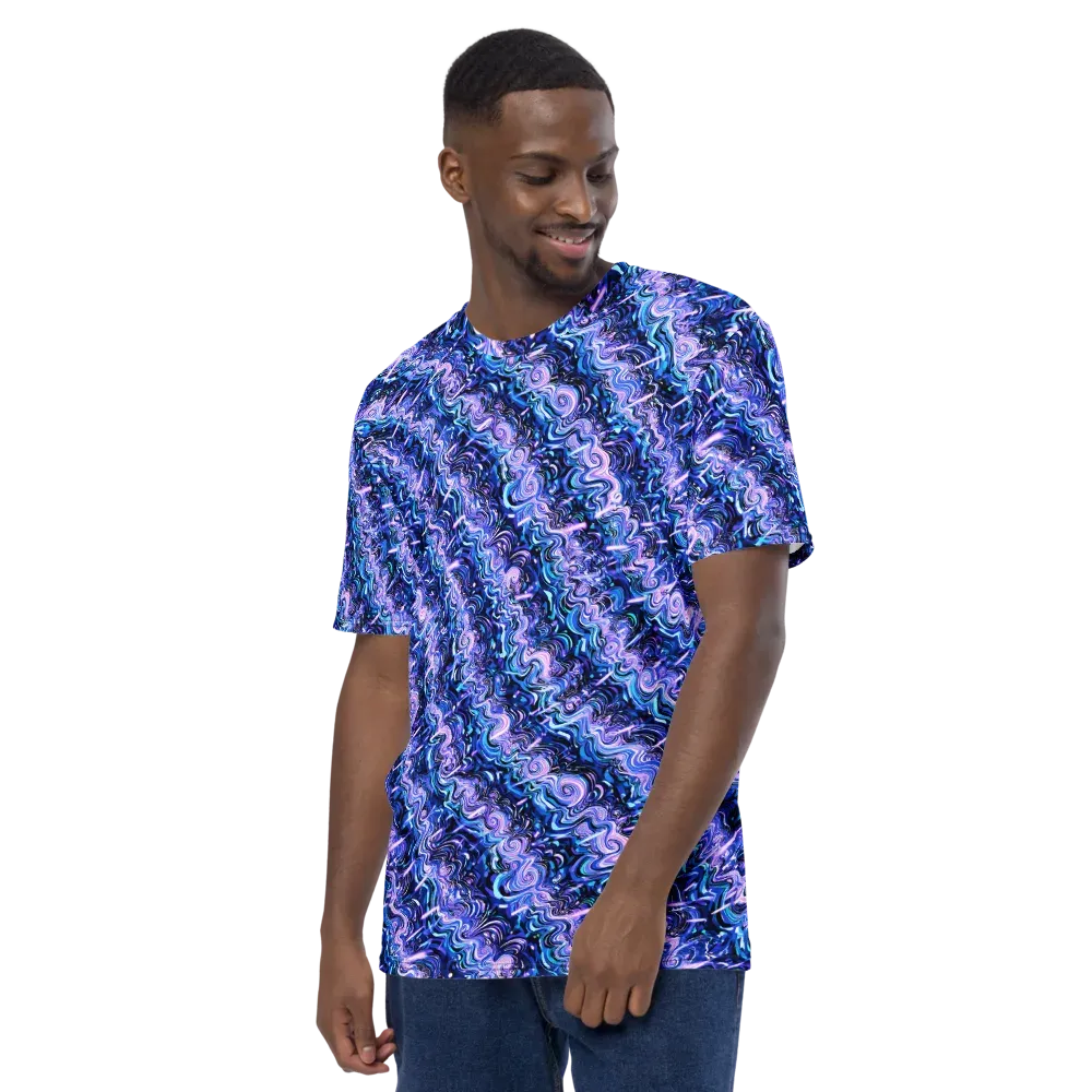 Neon Undertow on Men's Crew Neck T-Shirt — Left