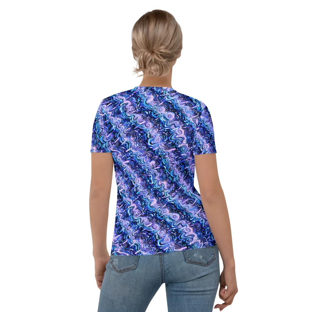 Neon Undertow on Women's Crew Neck T-Shirt — Back