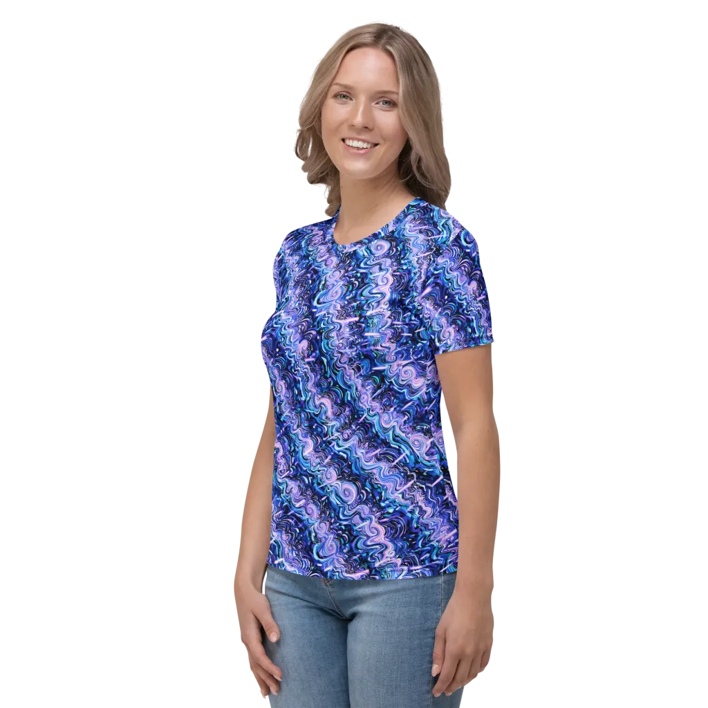 Neon Undertow on Women's Crew Neck T-Shirt — Left