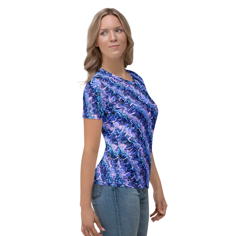 Neon Undertow on Women's Crew Neck T-Shirt — Right