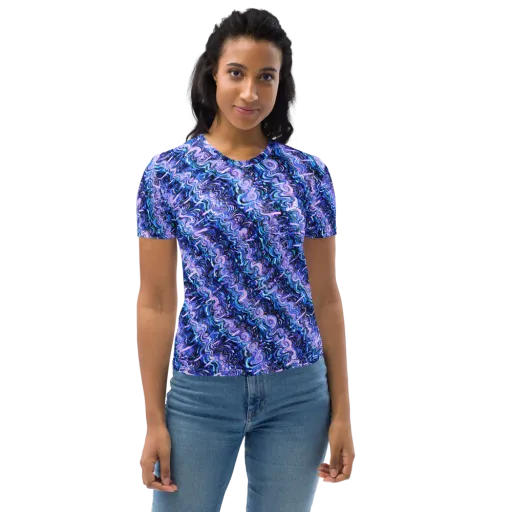 Neon Undertow on a Women's Crew Neck T-Shirt