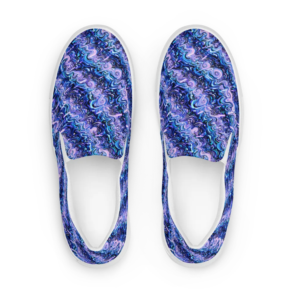 Neon Undertow on Men's Slip-On Canvas Shoes — Front