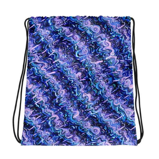 Neon Undertow on a Drawstring Bag