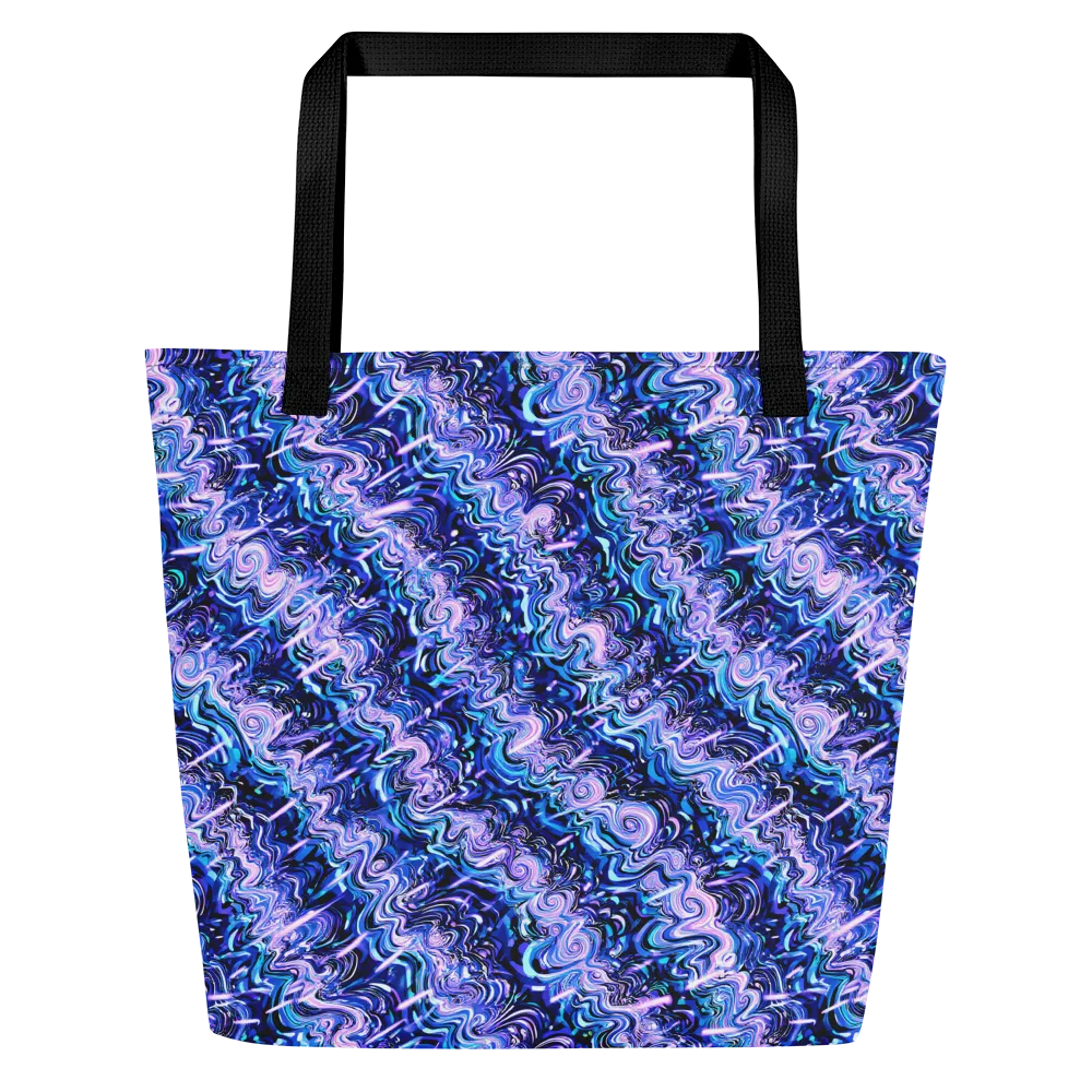 Neon Undertow on Large Tote Bag W/ Pocket — Front