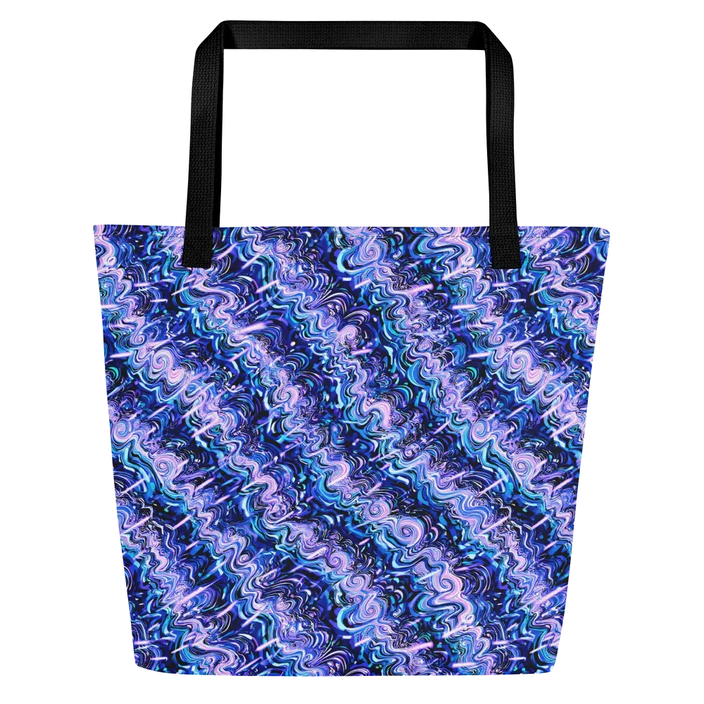 Neon Undertow on Large Tote Bag W/ Pocket — Front