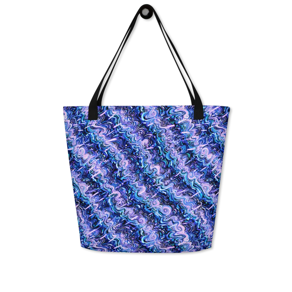 Neon Undertow on Large Tote Bag W/ Pocket — Front