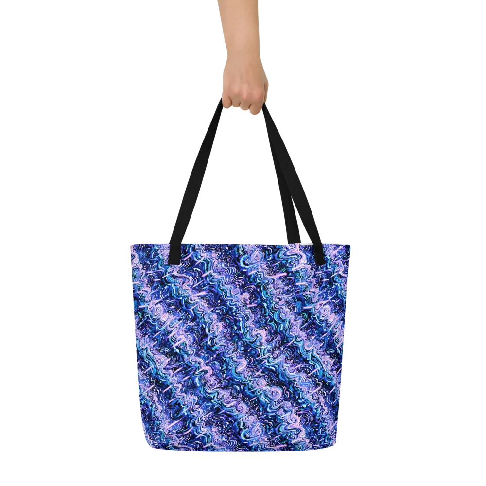 Neon Undertow on Large Tote Bag W/ Pocket — Front
