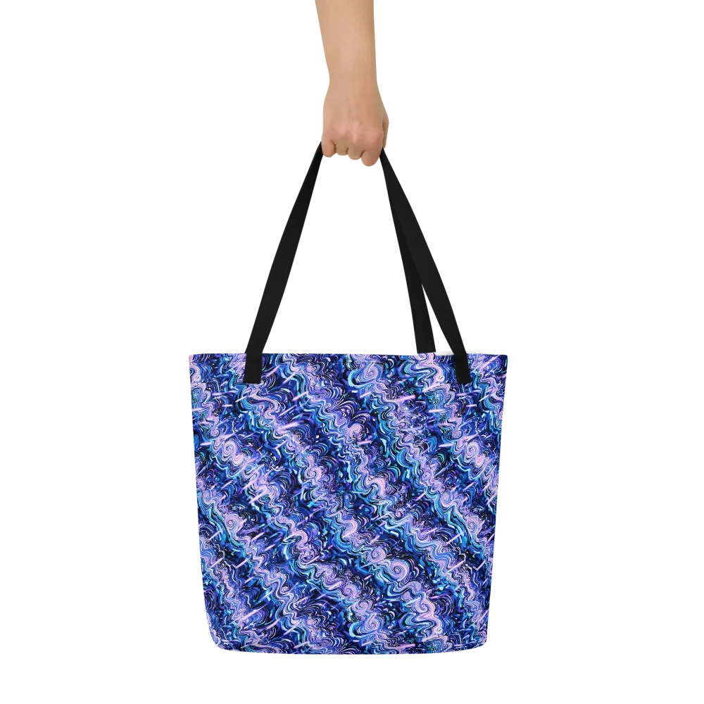 Neon Undertow on Large Tote Bag W/ Pocket — Front