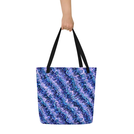 Neon Undertow on a Large Tote Bag W/ Pocket