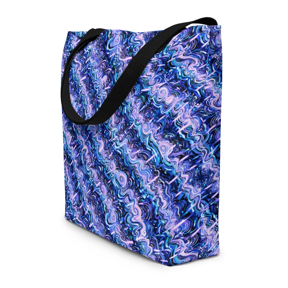Neon Undertow on Large Tote Bag W/ Pocket — Front