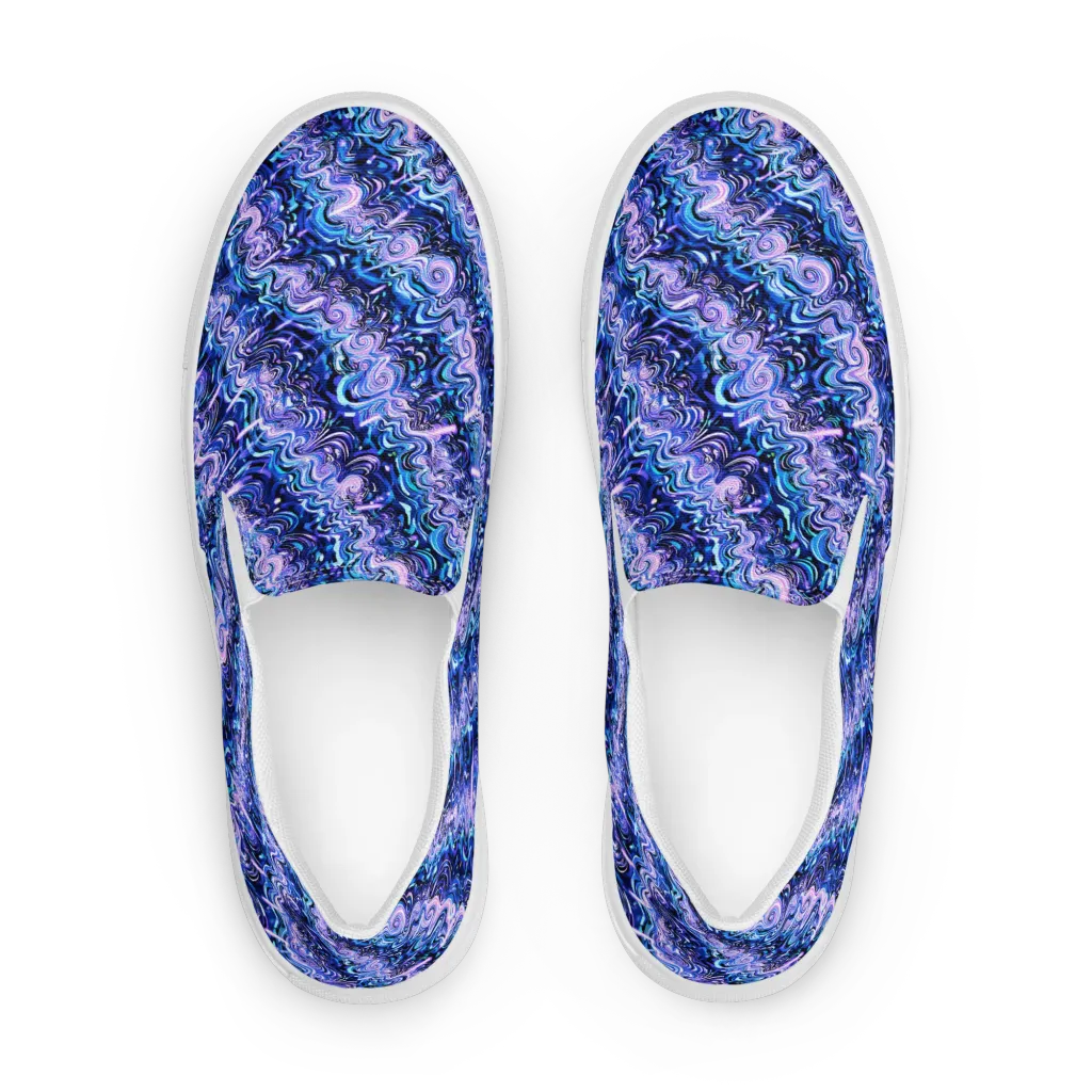 Neon Undertow on Women's Slip-On Canvas Shoes — Front