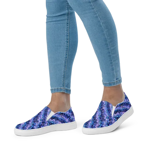 Neon Undertow on a Women's Slip-On Canvas Shoes