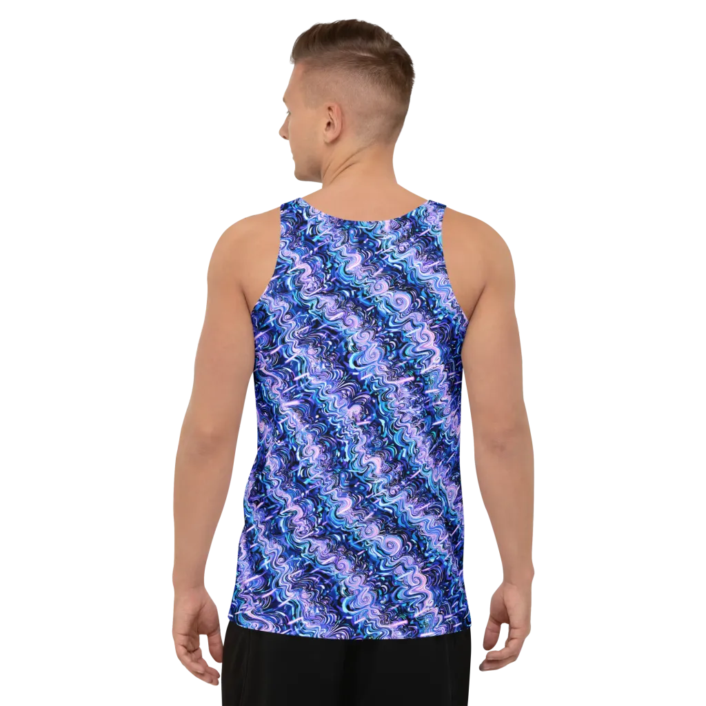 Neon Undertow on Men's Tank Top — Back