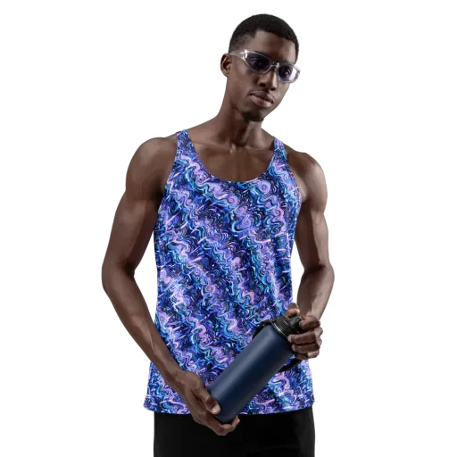 Neon Undertow on a Men's Tank Top