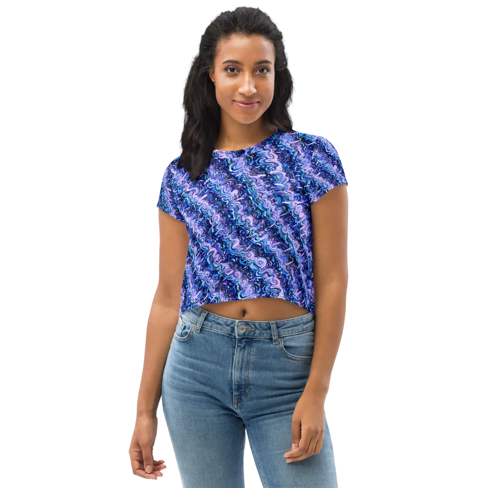 Neon Undertow on Crop Tee — Front
