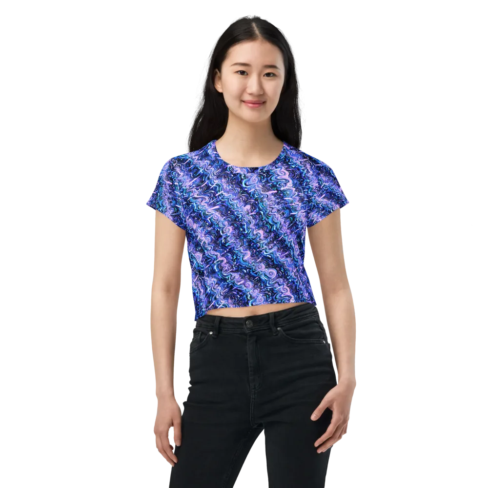 Neon Undertow on Crop Tee — Front