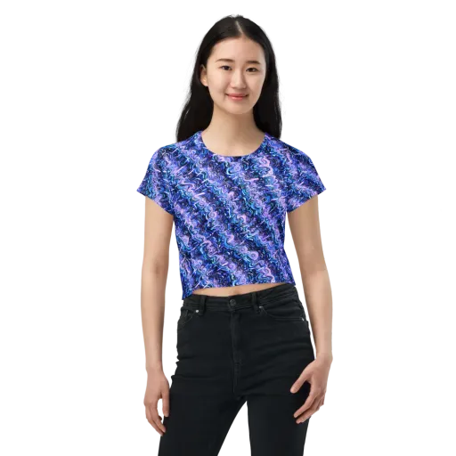 Neon Undertow on a Crop Tee