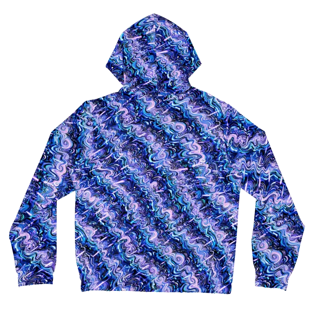 Neon Undertow on Women's Full-Zip Hoodie — Back