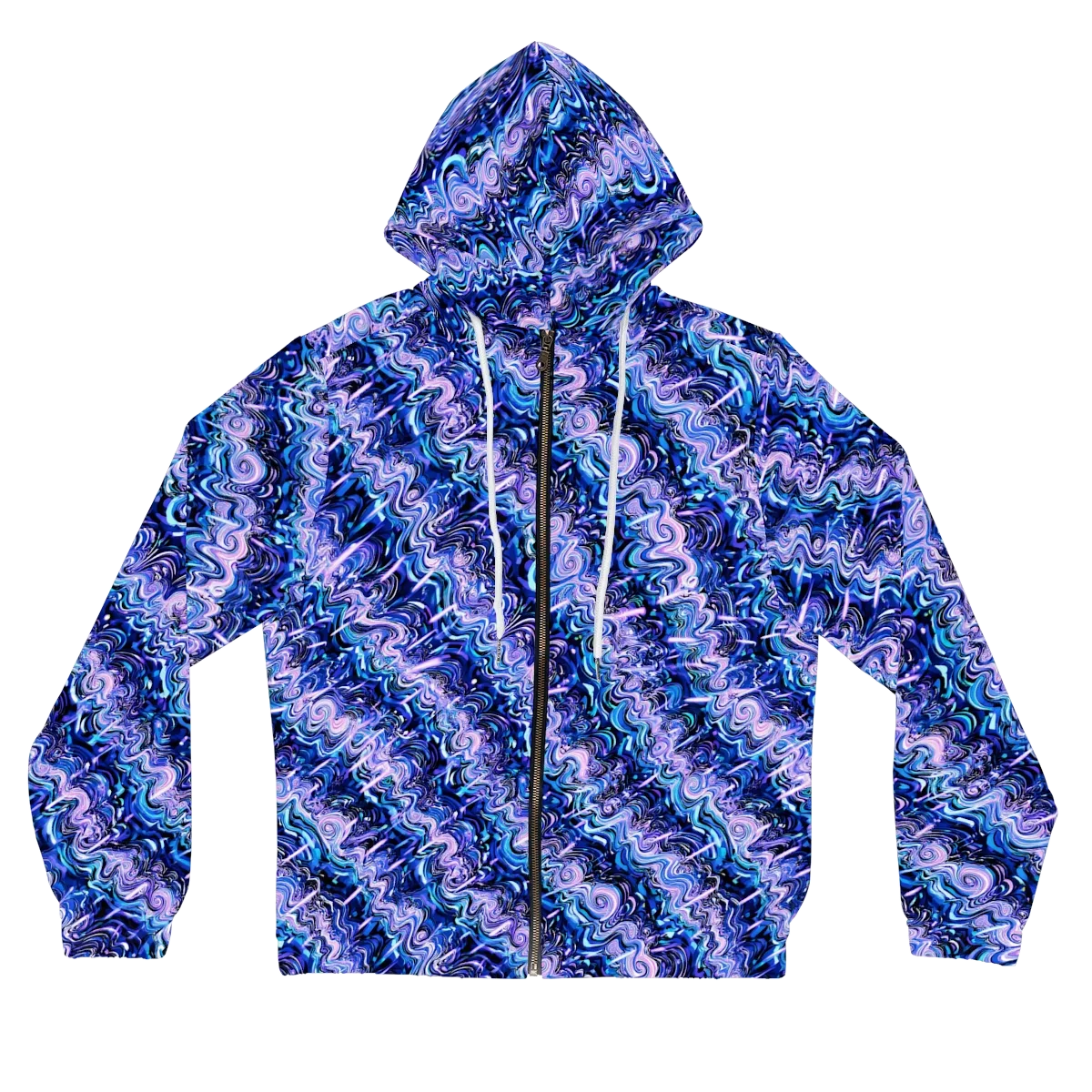 Neon Undertow on Women's Full-Zip Hoodie — Front