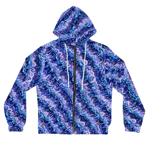 Neon Undertow on a Women's Full-Zip Hoodie