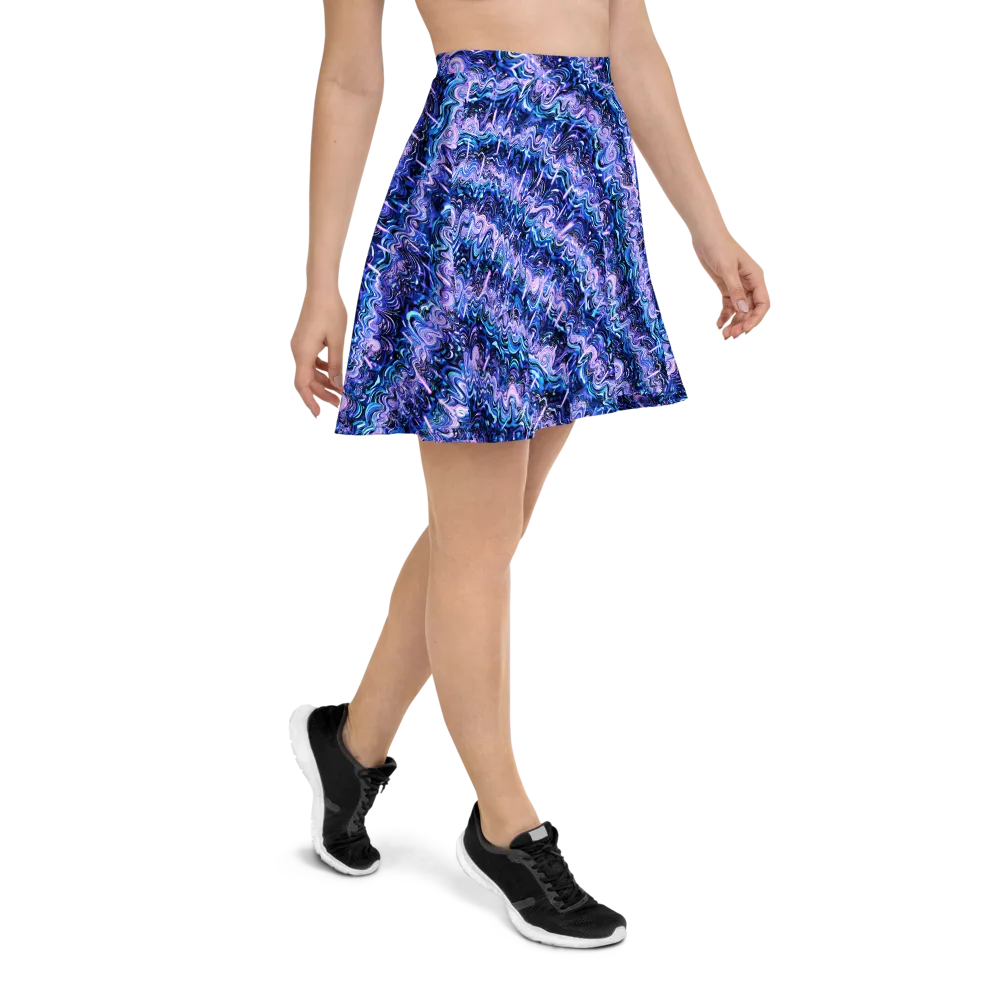 Neon Undertow on Skater Skirt — Right