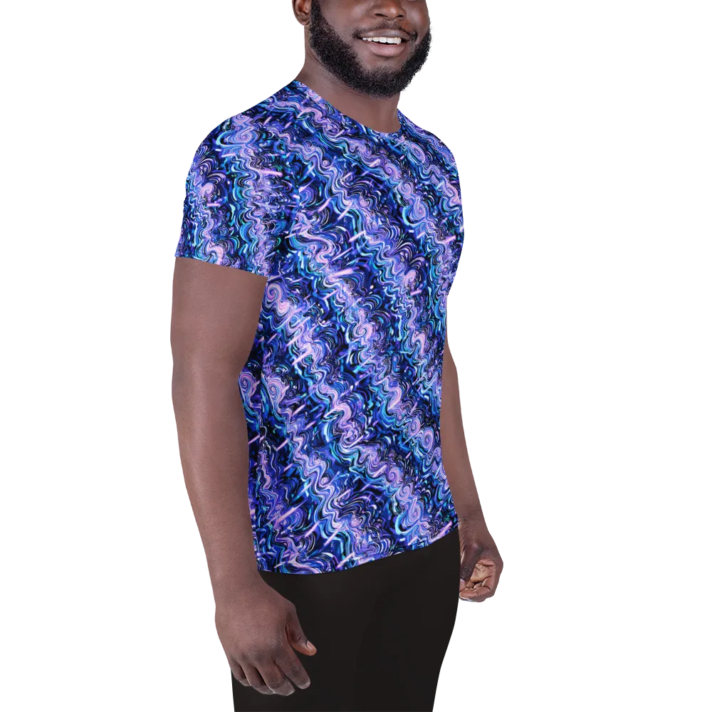 Neon Undertow on Men's Athletic T-Shirt — Right