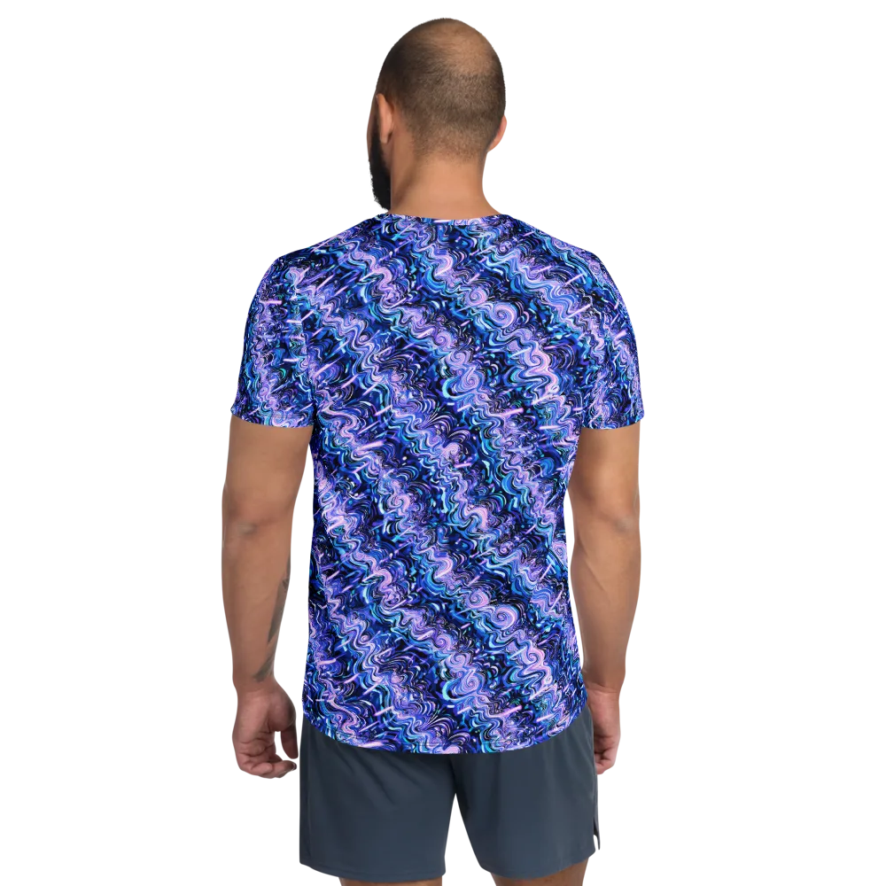 Neon Undertow on Men's Athletic T-Shirt — Back