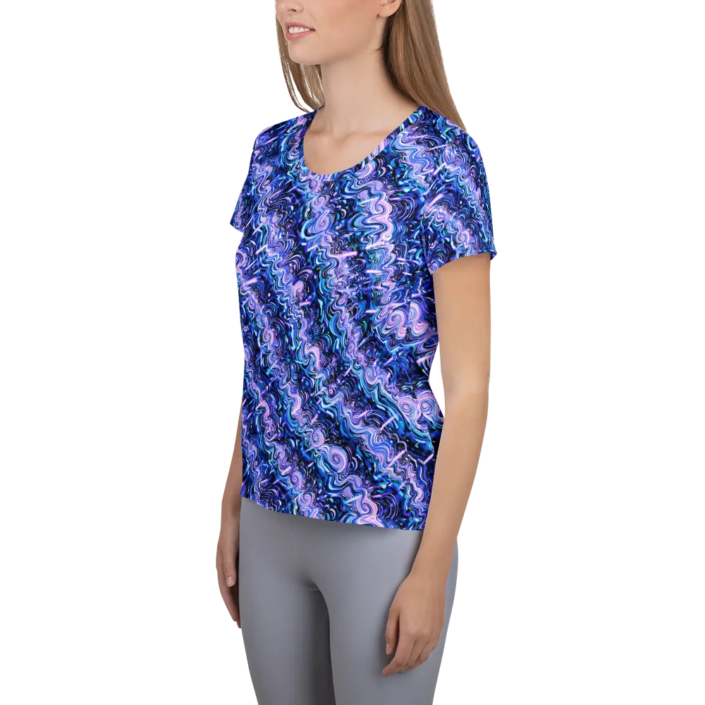 Neon Undertow on Women's Athletic T-Shirt — Left