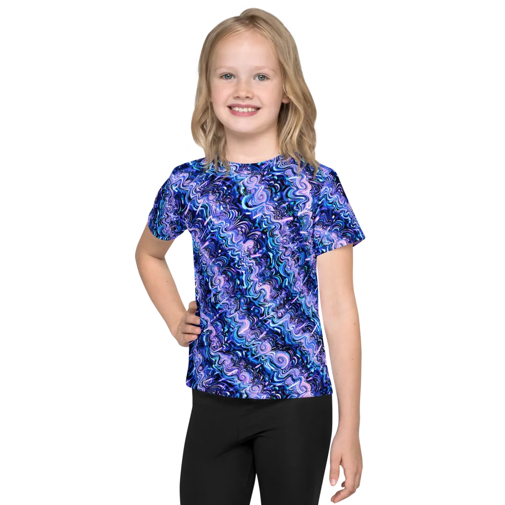Neon Undertow on Kids Crew Neck T-Shirt — Front