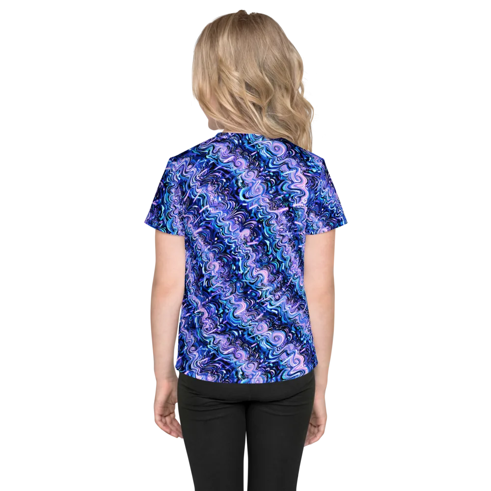 Neon Undertow on Kids Crew Neck T-Shirt — Back