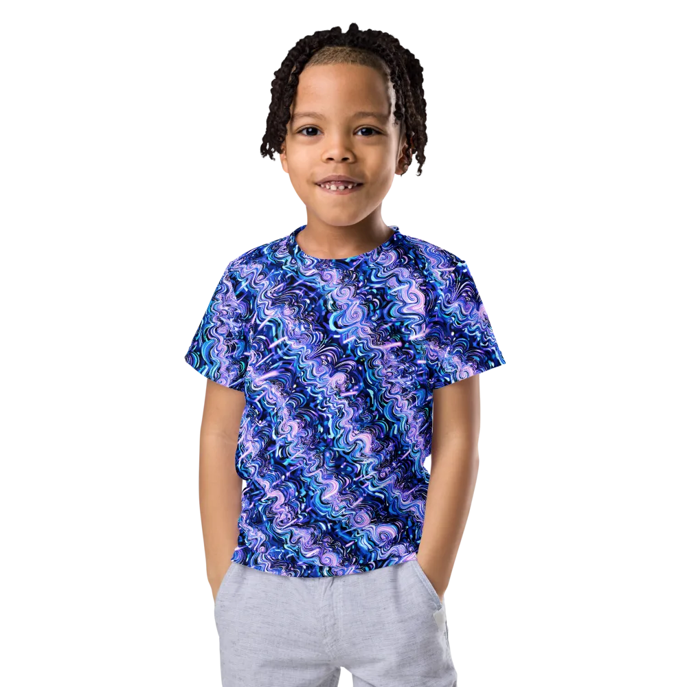 Neon Undertow on Kids Crew Neck T-Shirt — Front