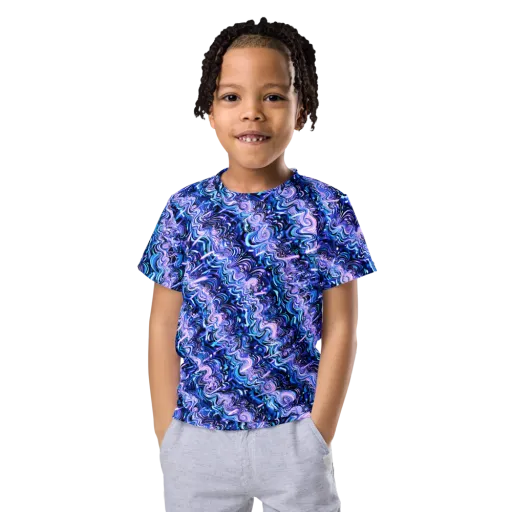 Neon Undertow on a Kids Crew Neck T-Shirt