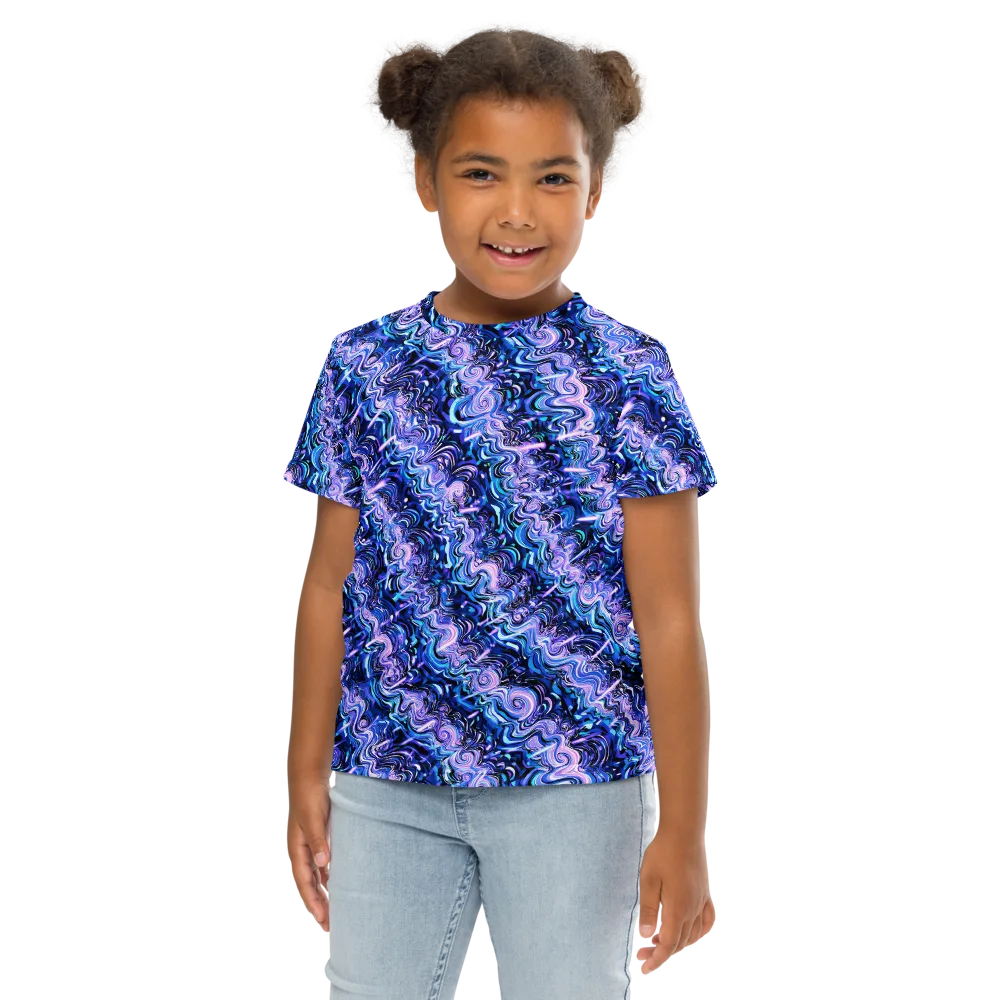 Neon Undertow on Kids Crew Neck T-Shirt — Front