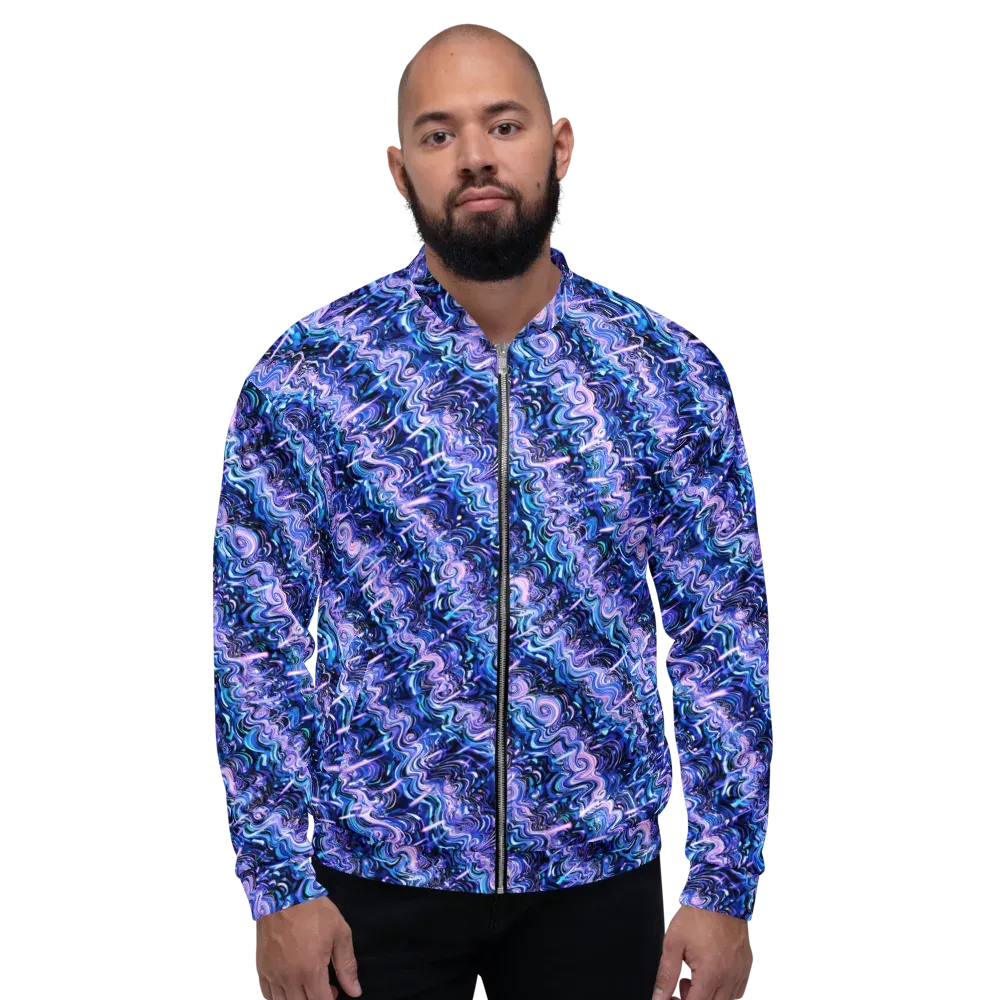 Neon Undertow on Bomber Jacket — Front