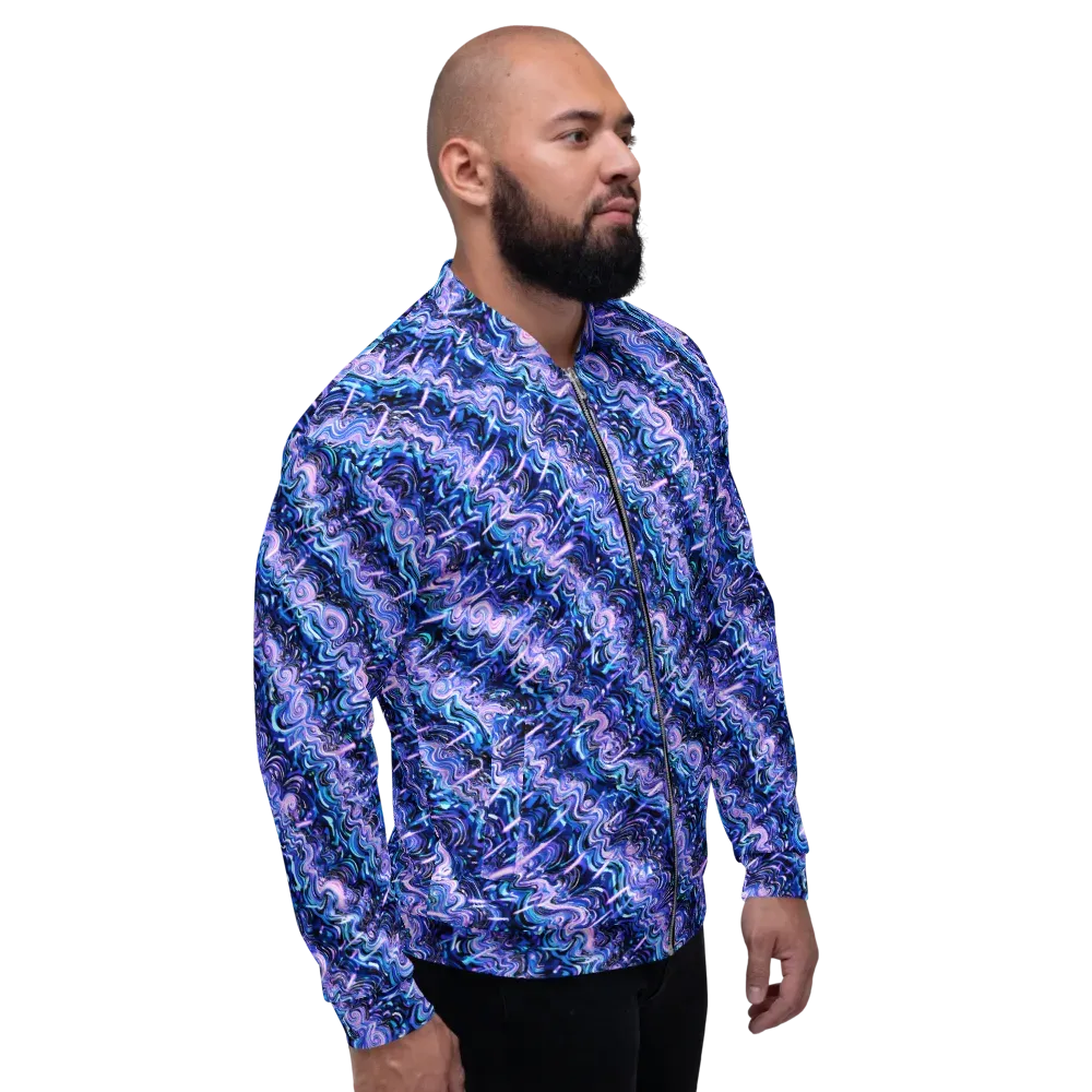 Neon Undertow on Bomber Jacket — Right