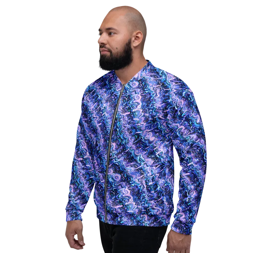 Neon Undertow on Bomber Jacket — Left