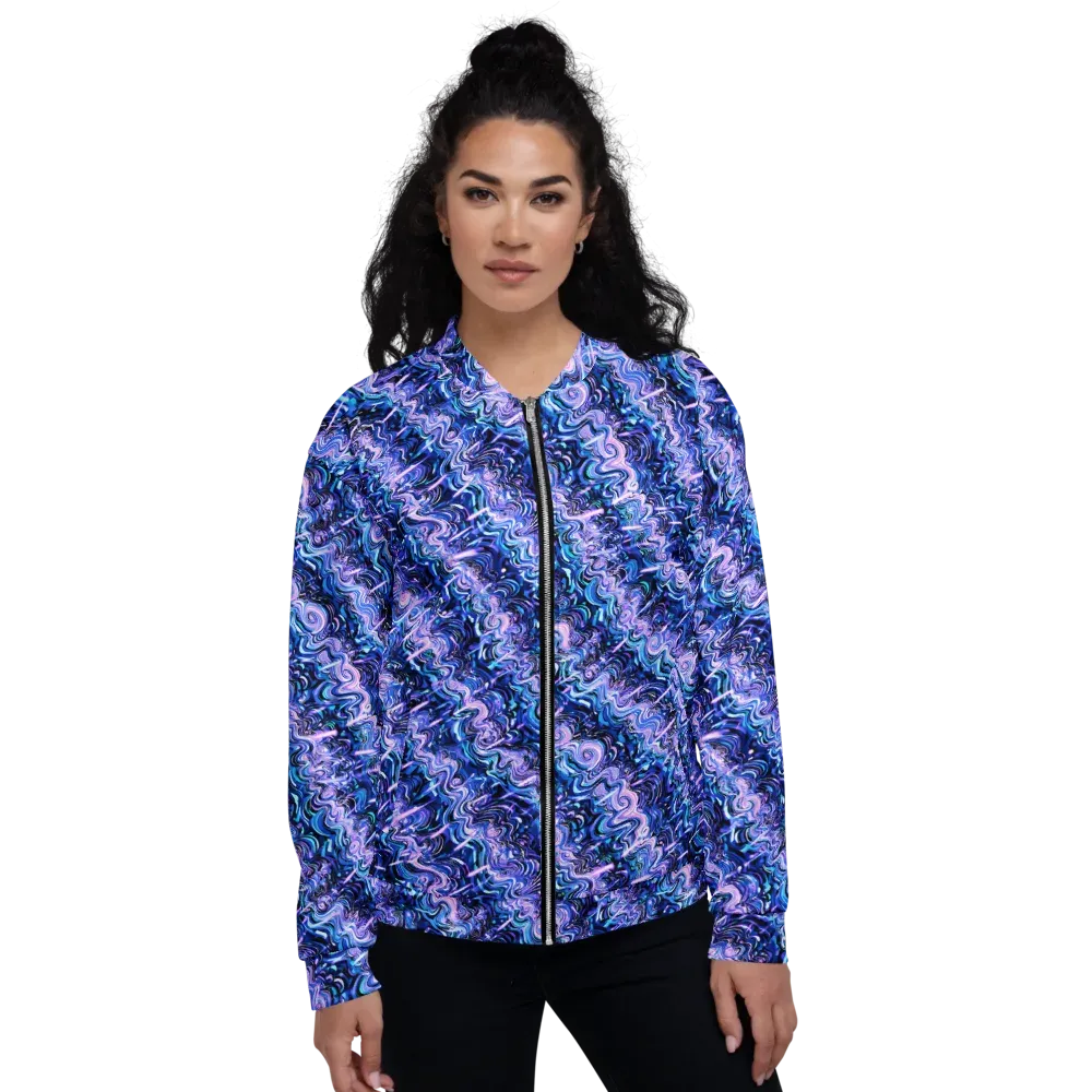 Neon Undertow on Bomber Jacket — Front