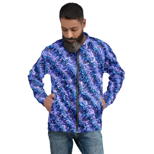 Neon Undertow on a Bomber Jacket