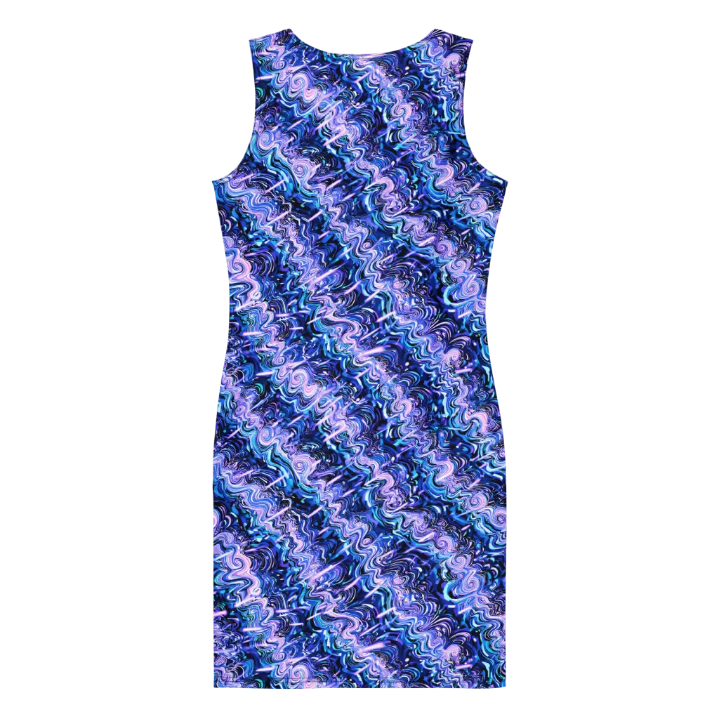 Neon Undertow on Bodycon Dress — Back
