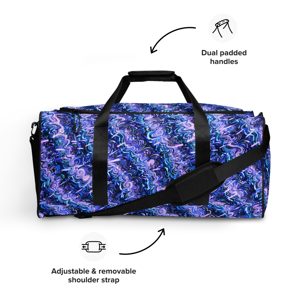 Neon Undertow on Duffle Bag — Front