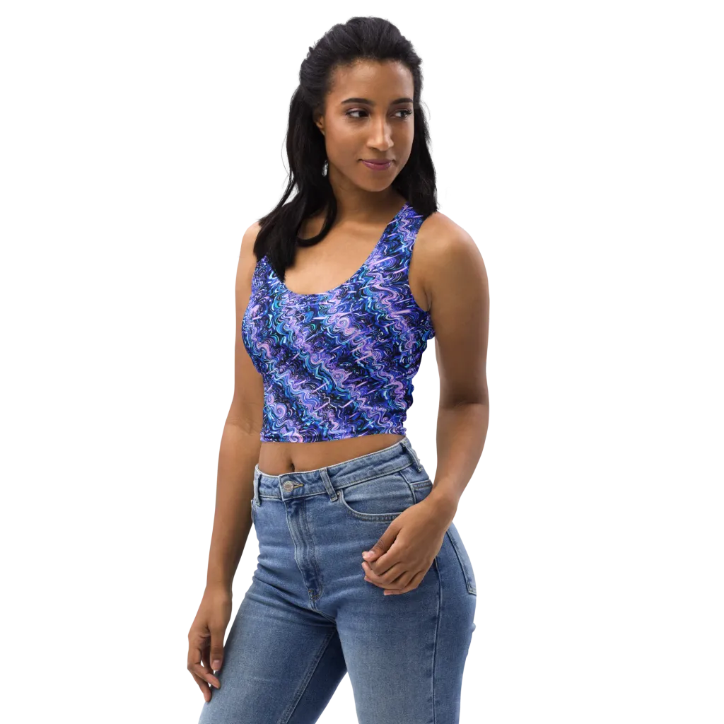 Neon Undertow on Crop Top — Left Front