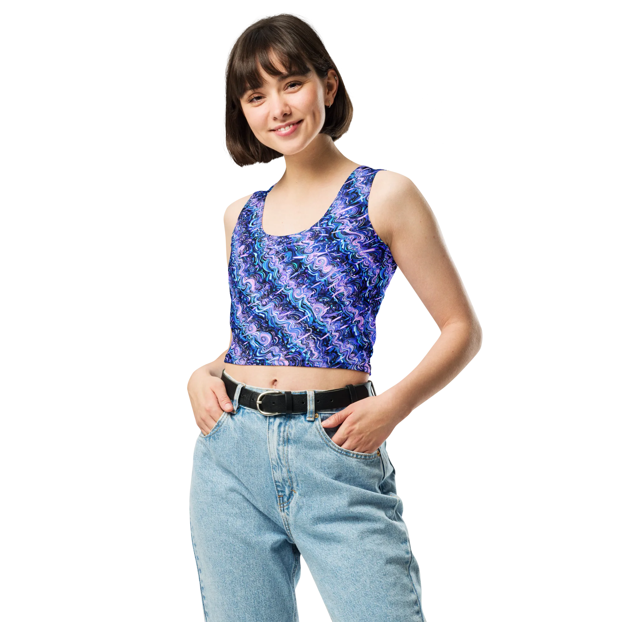 Neon Undertow on Crop Top — Front