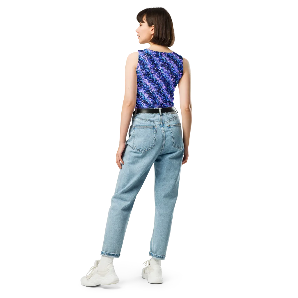 Neon Undertow on Crop Top — Back