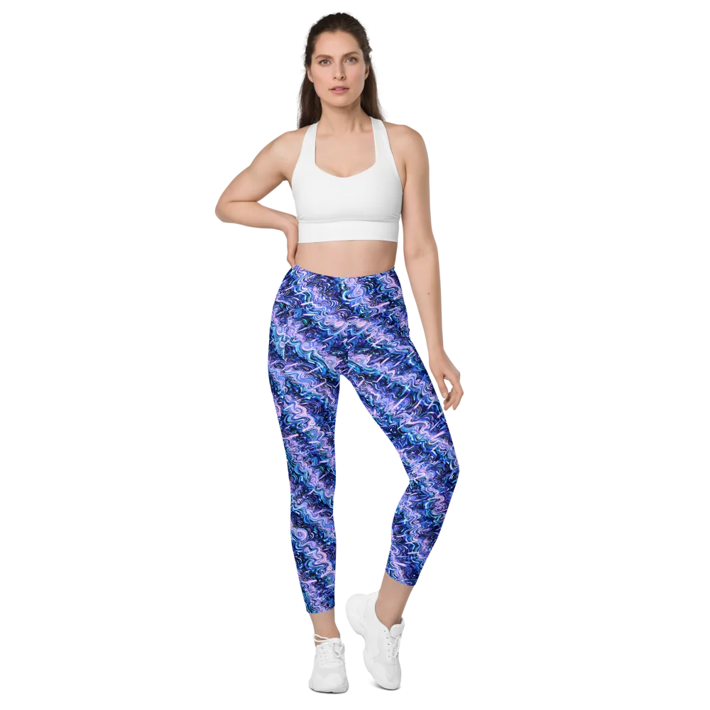 Neon Undertow on Leggings with Pockets — Front