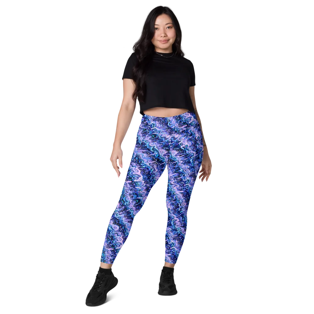 Neon Undertow on Leggings with Pockets — Front