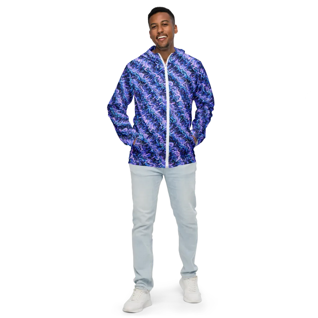Neon Undertow on Men's Windbreaker — Front