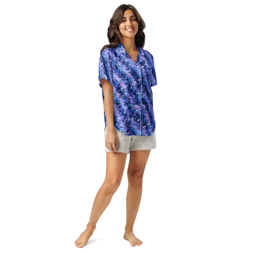 Neon Undertow on a Women's Short Sleeve Pajama Top