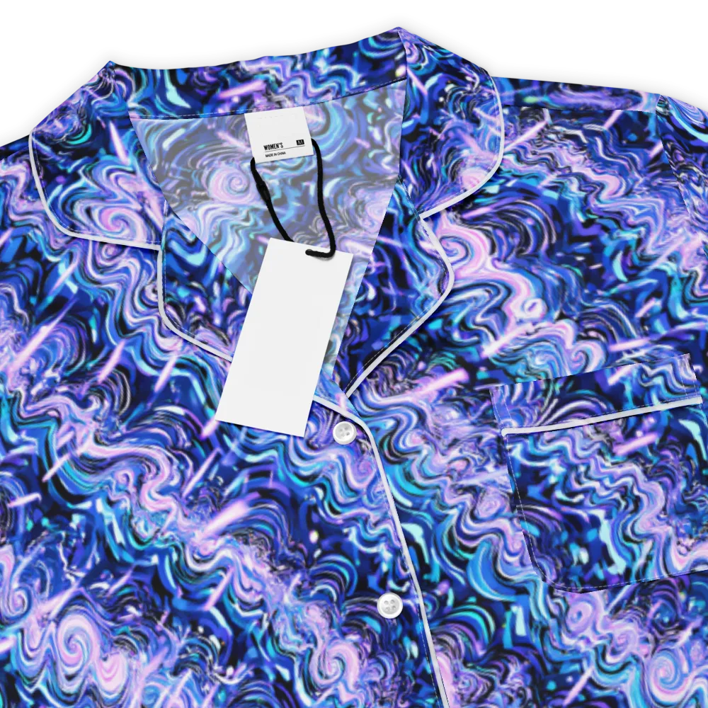Neon Undertow on Women's Short Sleeve Pajama Top — Product details
