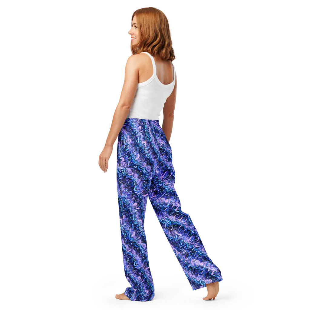 Neon Undertow on Women's Pajama Pants — Back